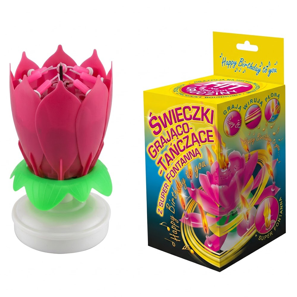 JP01 ROZE 3 MUZIČKA SVEĆA FONTANA ROZE JP01/R